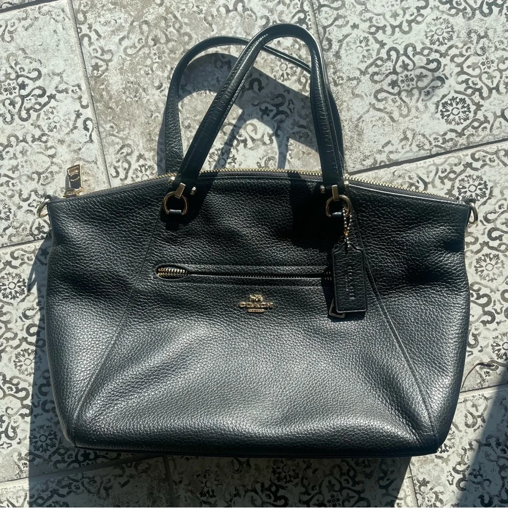 Coach Prairie Black Pebbled Leather Satchel or Crossbody AS IS - Picture 4 of 8